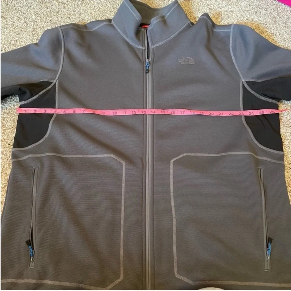 The North Face Mens Full Zip Fleece Jacket Gray Lightweight XXL